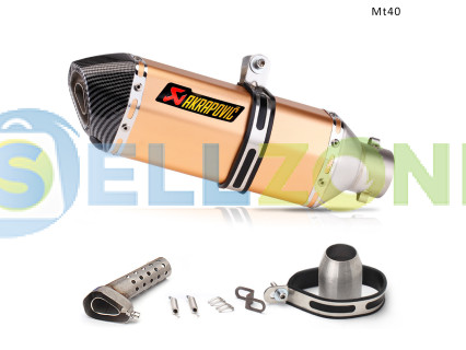 Εξάτμιση AKRAPOVIC σπορ τελικό για μοτοσυκλέτα 370 mm, πορτοκαλί carbon- Mt40